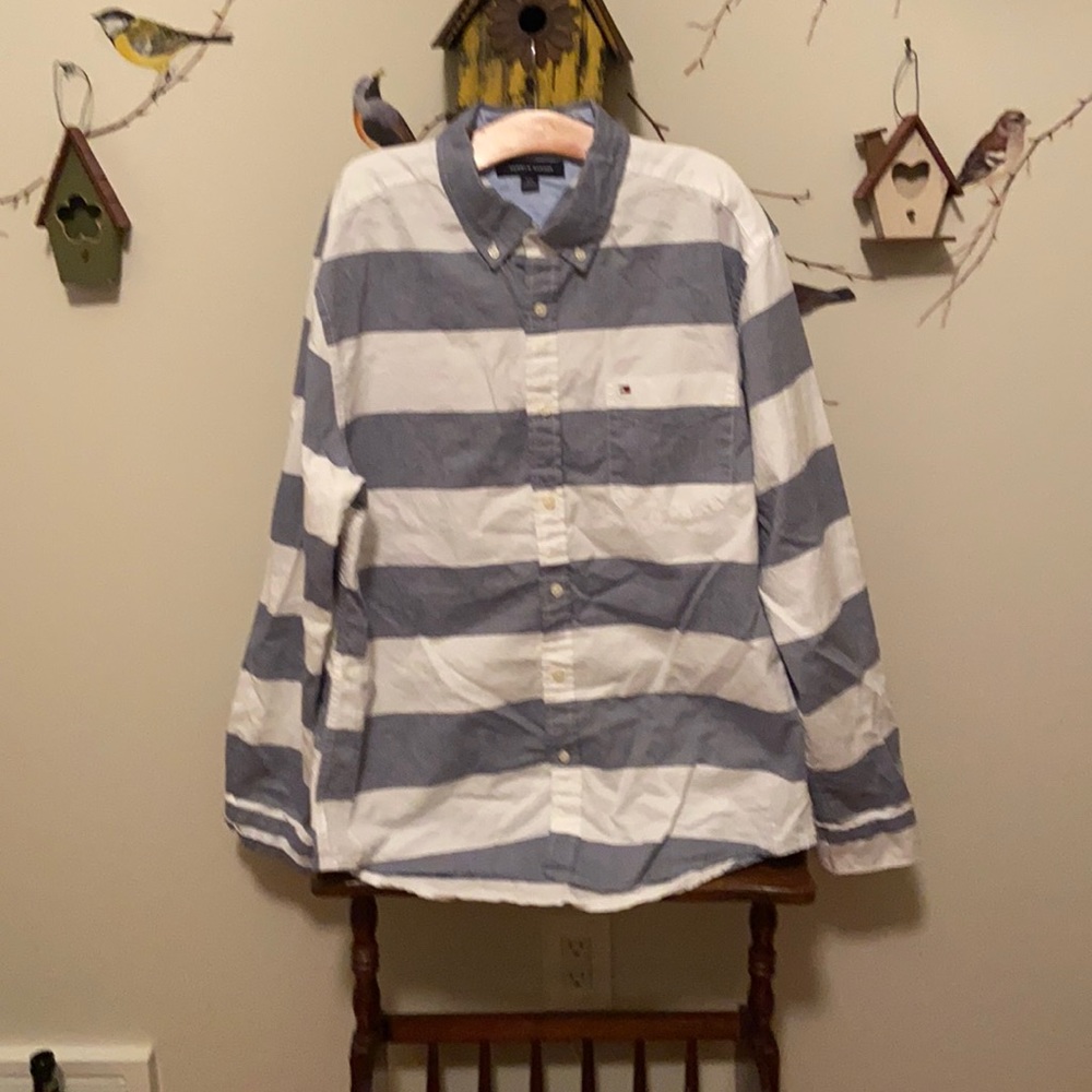 Tommy Hilfiger Striped Dress Shirt  Large